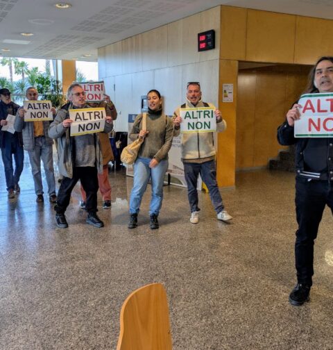 Ecologistas en Acción y Greenpeace entran en la sede de la Xunta de Galicia en Vigo para rechazar el atentado ambiental y social de Altri