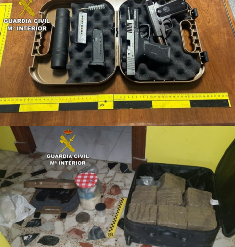 La Guardia Civil detiene a un vecino de Bueu relacionada con un supuesto delito de tráfico de drogas y otro de tenencia ilícita de armas