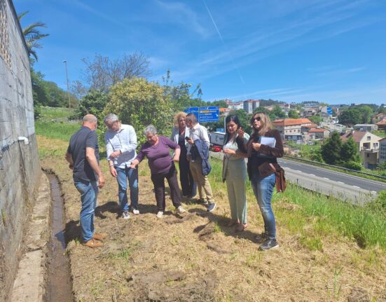 La alcaldesa de Mos exige a los técnicos del Ministerio de Transportes a reparación inmediata del terraplén colapsado de la A55.