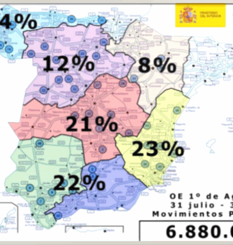 La Operación Especial de Tráfico 1º de agosto prevé 6,9 millones de desplazamientos por carretera