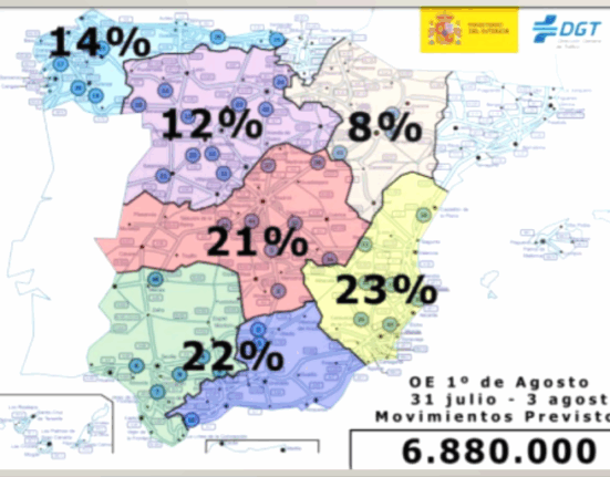 La Operación Especial de Tráfico 1º de agosto prevé 6,9 millones de desplazamientos por carretera