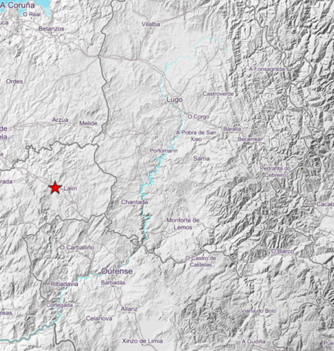 Se registró un terremoto de magnitud 3,3 con epicentro en Silleda.