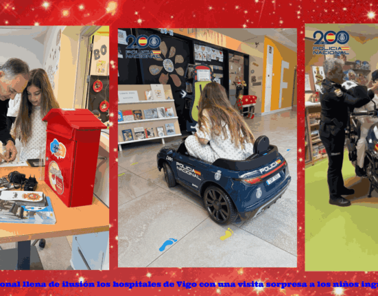 La Policía Nacional llena de ilusión los hospitales de Vigo con una visita sorpresa a los niños ingresados