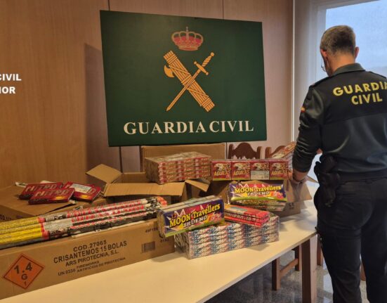 La Guardia Civil denuncia a un bazar de Gondomar por venta y almacenamiento de artículos pirotécnicos sin autorización ni medidas de seguridad