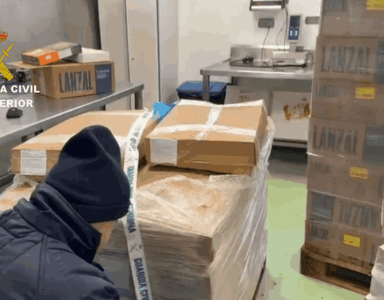 La Guardia Civil inmoviliza 186 toneladas de pescado congelado en Marín