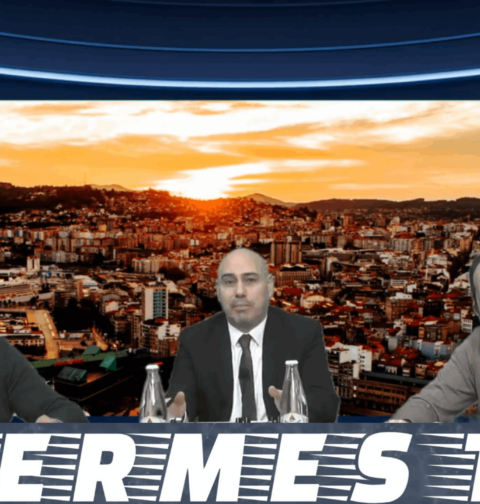 ForoHermes Abraham Martínez y Javier Guerra debaten sobre la candidatura de Vigo al Mundial 2030 y el coste de la grada de Río en Balaídos