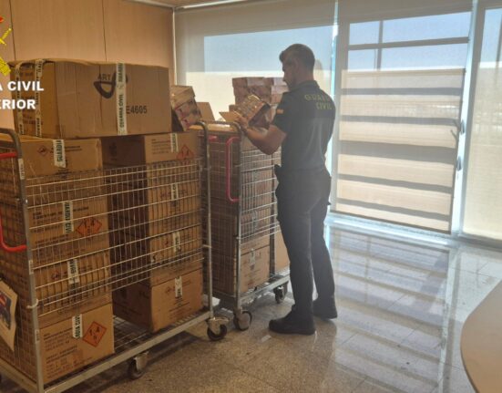 La Guardia Civil interviene más de 5000 unidades de material pirotécnico sin autorizaciones ni medidas de seguridad en Mos