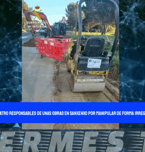 La Guardia Civil investiga a cuatro responsables de unas obras en Sanxenxo por manipular de forma irregular tuberías con amianto